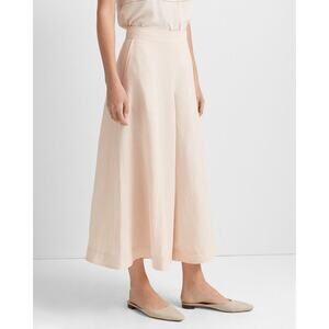 Club Monaco Cropped Wide Leg Pant Porcelain Size 10 Linen Blend Ankle Culotte